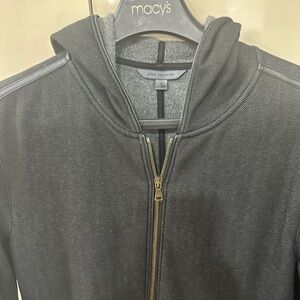John Varvatos Charcoal Zip-Up Sweater